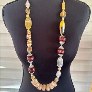 Cato Multicolor Beaded Necklace with Silver Accents